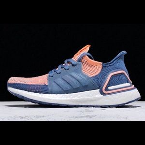 Adidas Ultraboost 19 in orange and navy blue